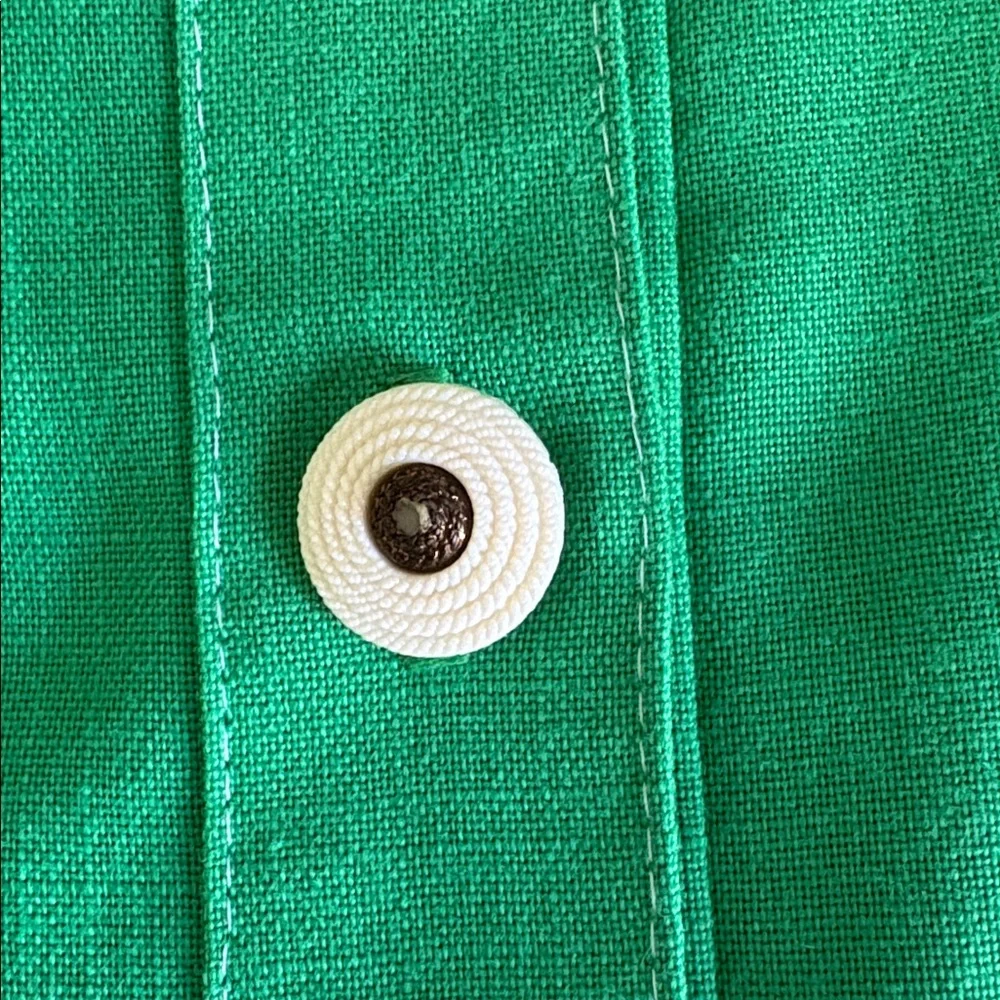 King Fashion Vintage Green Button-Down Dress Size 12 - Picture 4 of 4